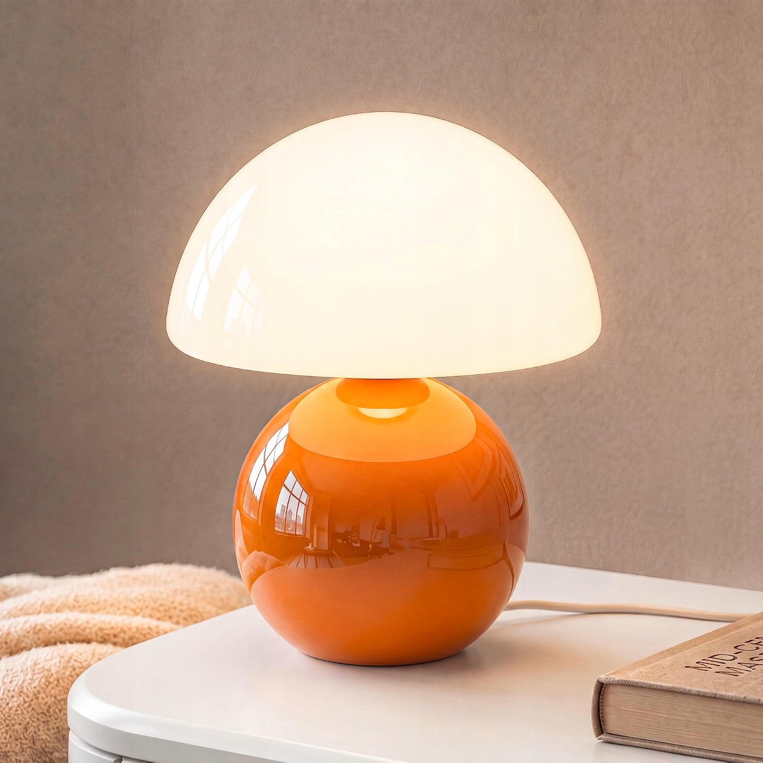 Dawnwake szklana lampka nocna grzybek dekoracja ceramiczna lampa ściemniana