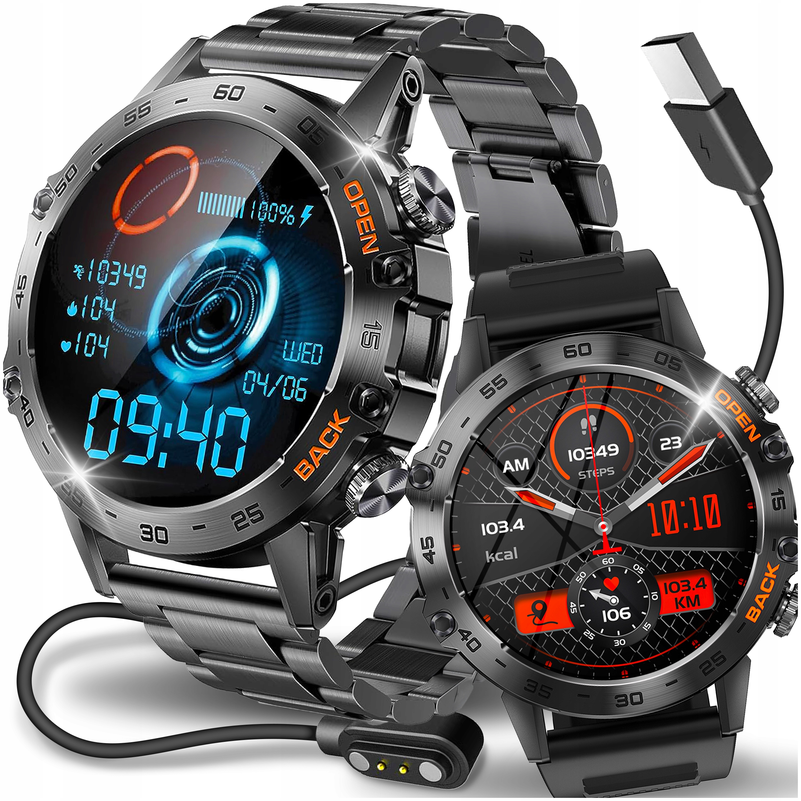 Фото - Смарт годинник Smart Watch Smartwatch Zegarek Męski Menu Pl Rozmowy  Wodoodporny 