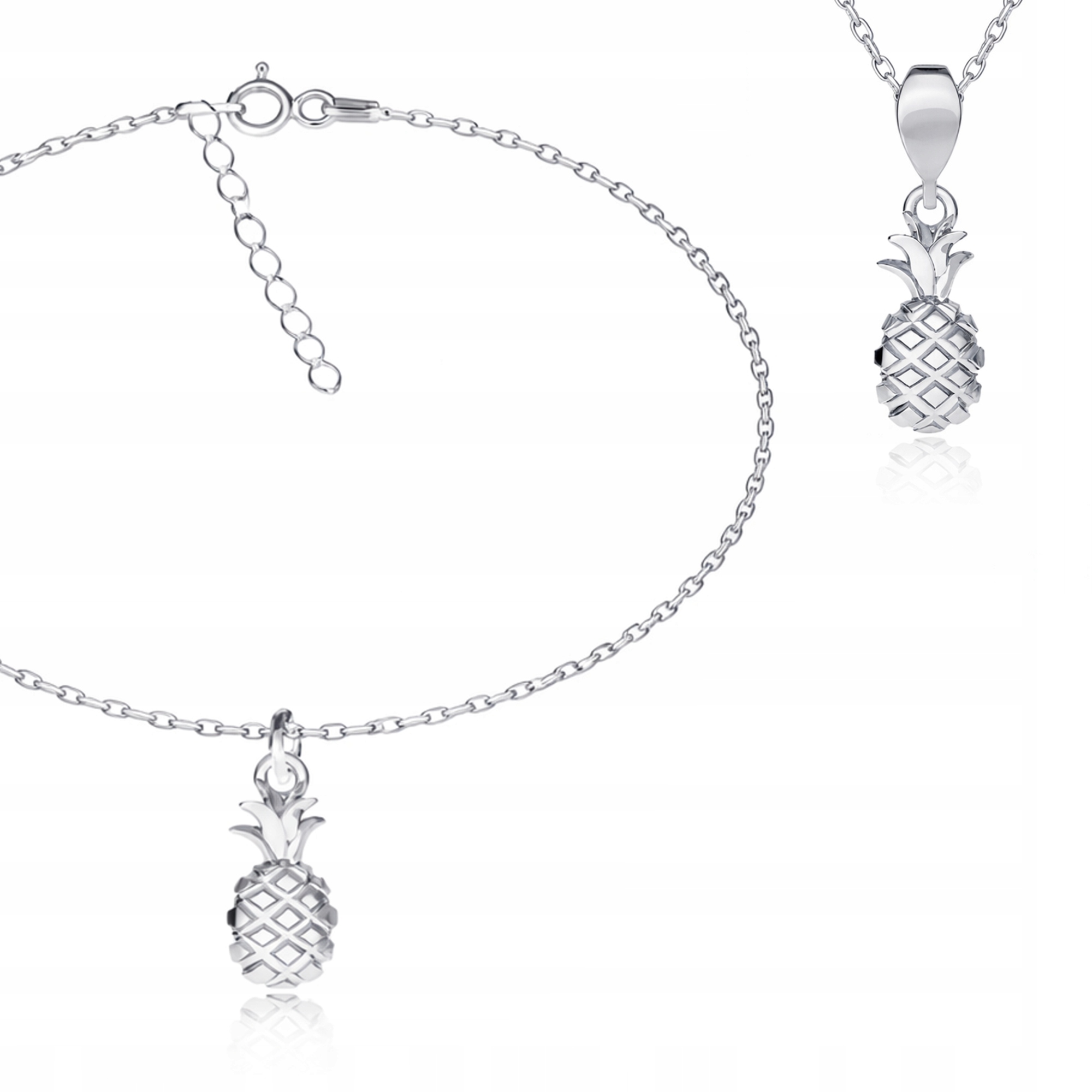 Ovoce Ananasy Ananas Sada šperků ankr stříbro 925