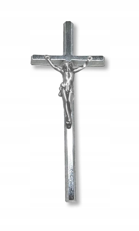 Přímý kříž 20 cm s proužkem 7 cm chromovaný mosazný odlitek