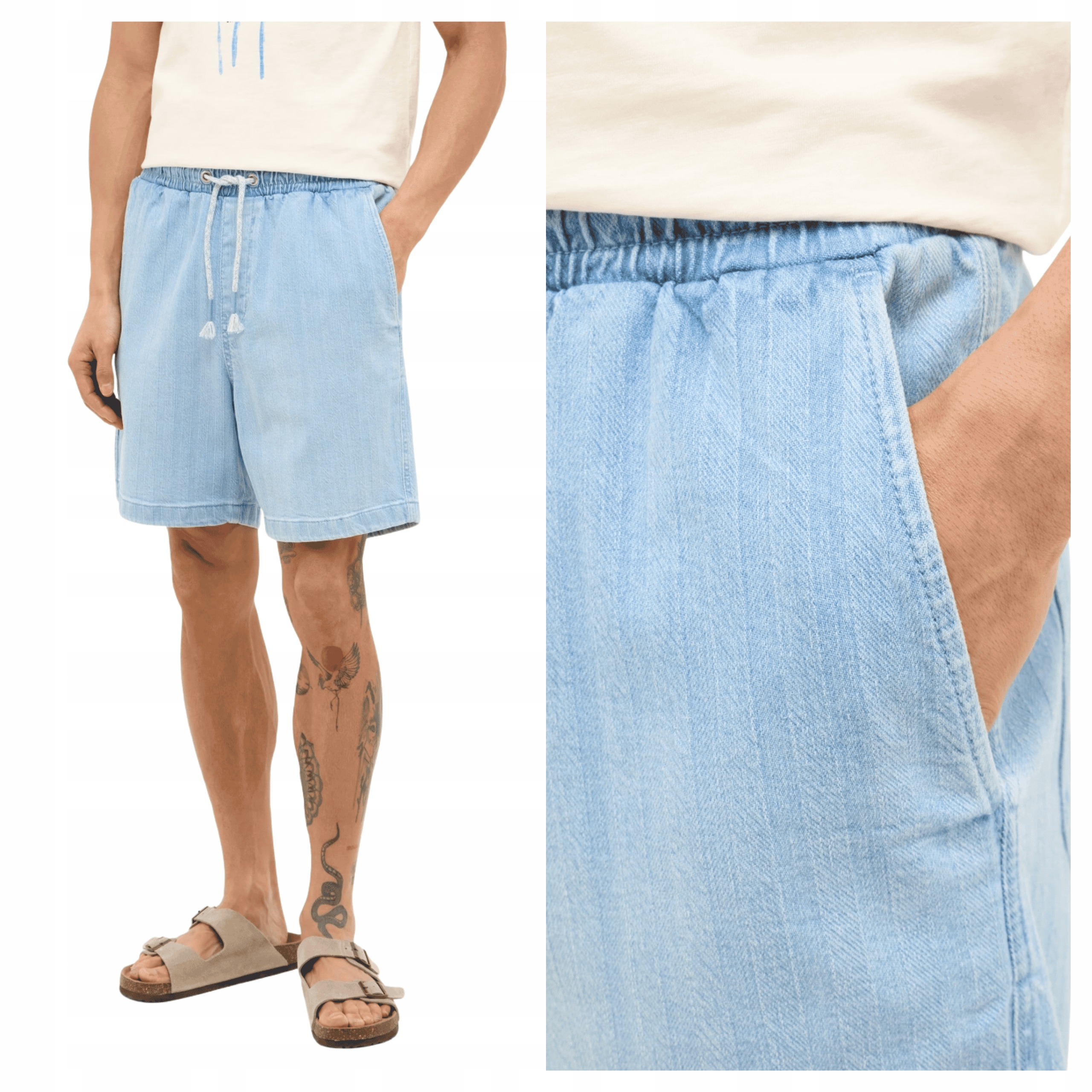 Mustang Pánské šortky Prague Džínové Bavlněné Modré Casual W31