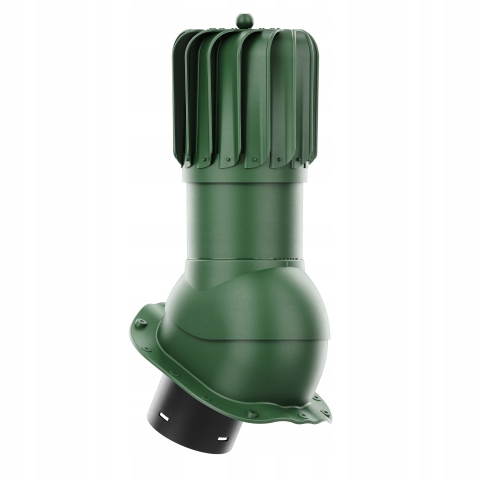 Rotačný krb Rotoline pre plechovú krytinu G fi 150 mm podlhovastý, zelený
