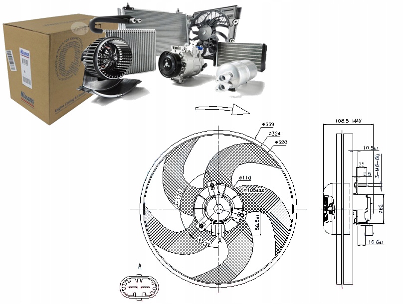 Nissens Ventilátor Chladiče 125383 125479 PE7522