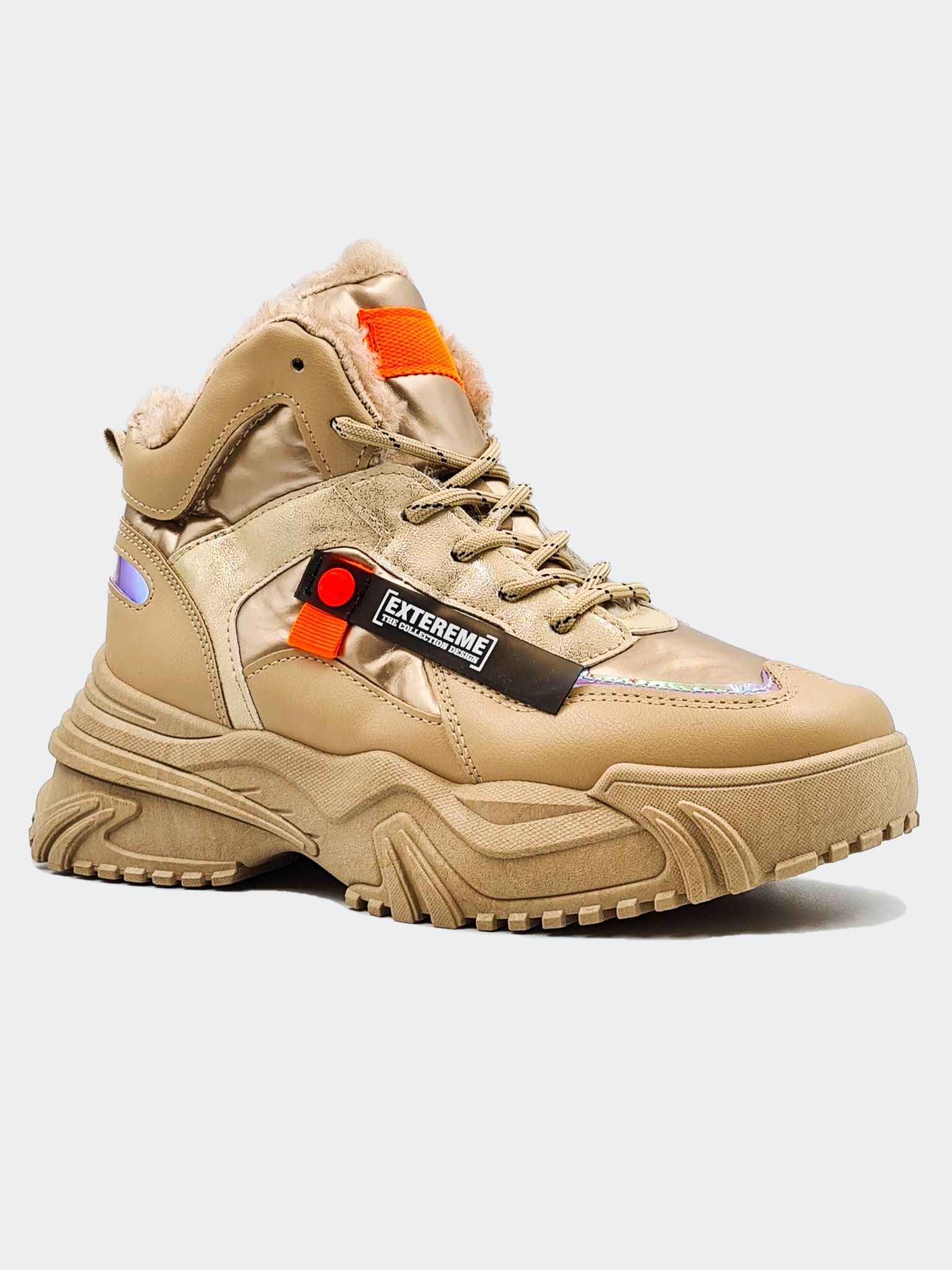 Śniegowce Damskie Ocieplane z Futerkiem Khaki 37 Rozmiar 37