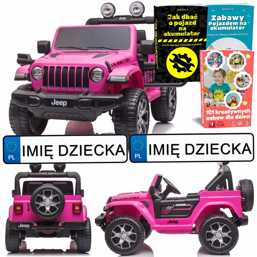 Auto Na Akumulator Dla Dziecka Jeep Rubicon 2X45W Dżip Pilot Skóra Eva Led