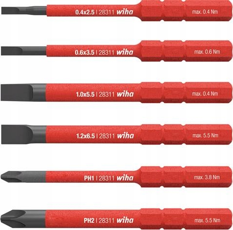 

Wiha Zestaw 6 grotów bitów Ph do Wera slimvario