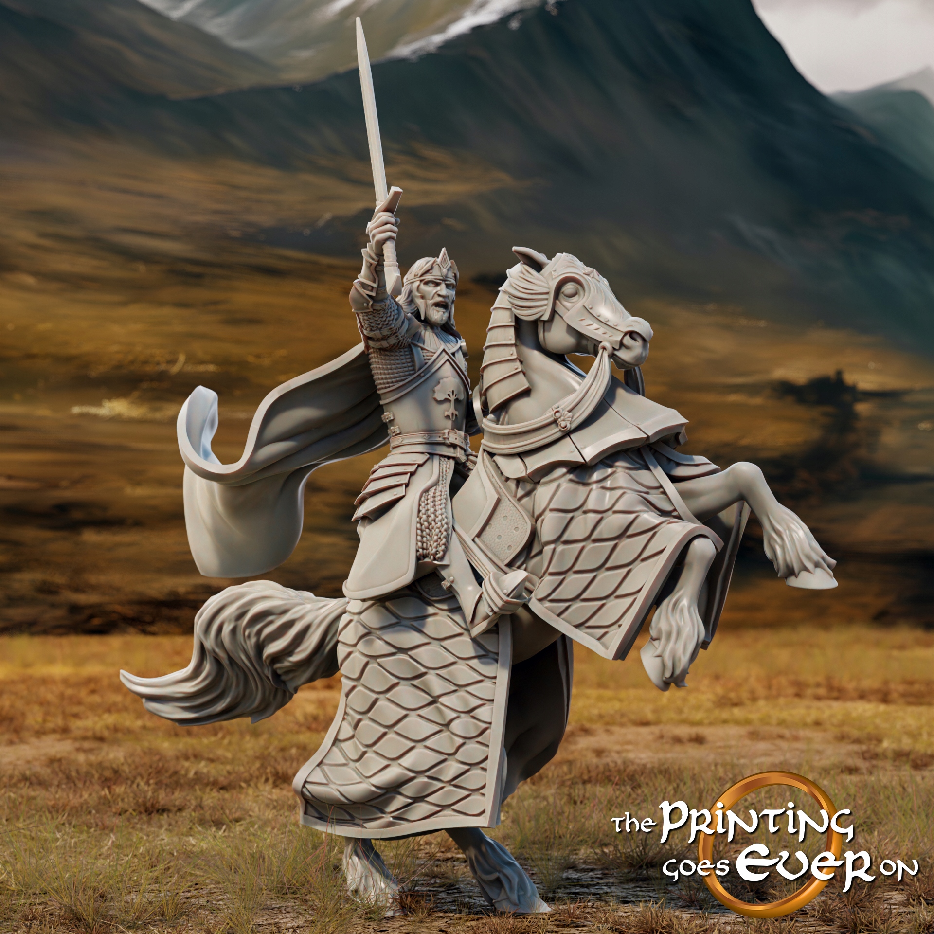 King Aranglor Mounted The Printing Goes Ever On