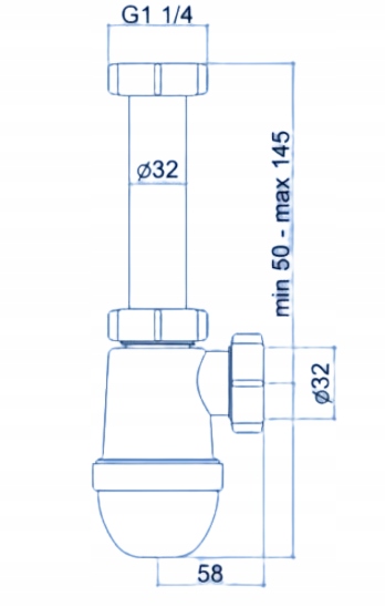 Syfon do umywalki + korek klik-klak do umywalki Marka Hydro-Era