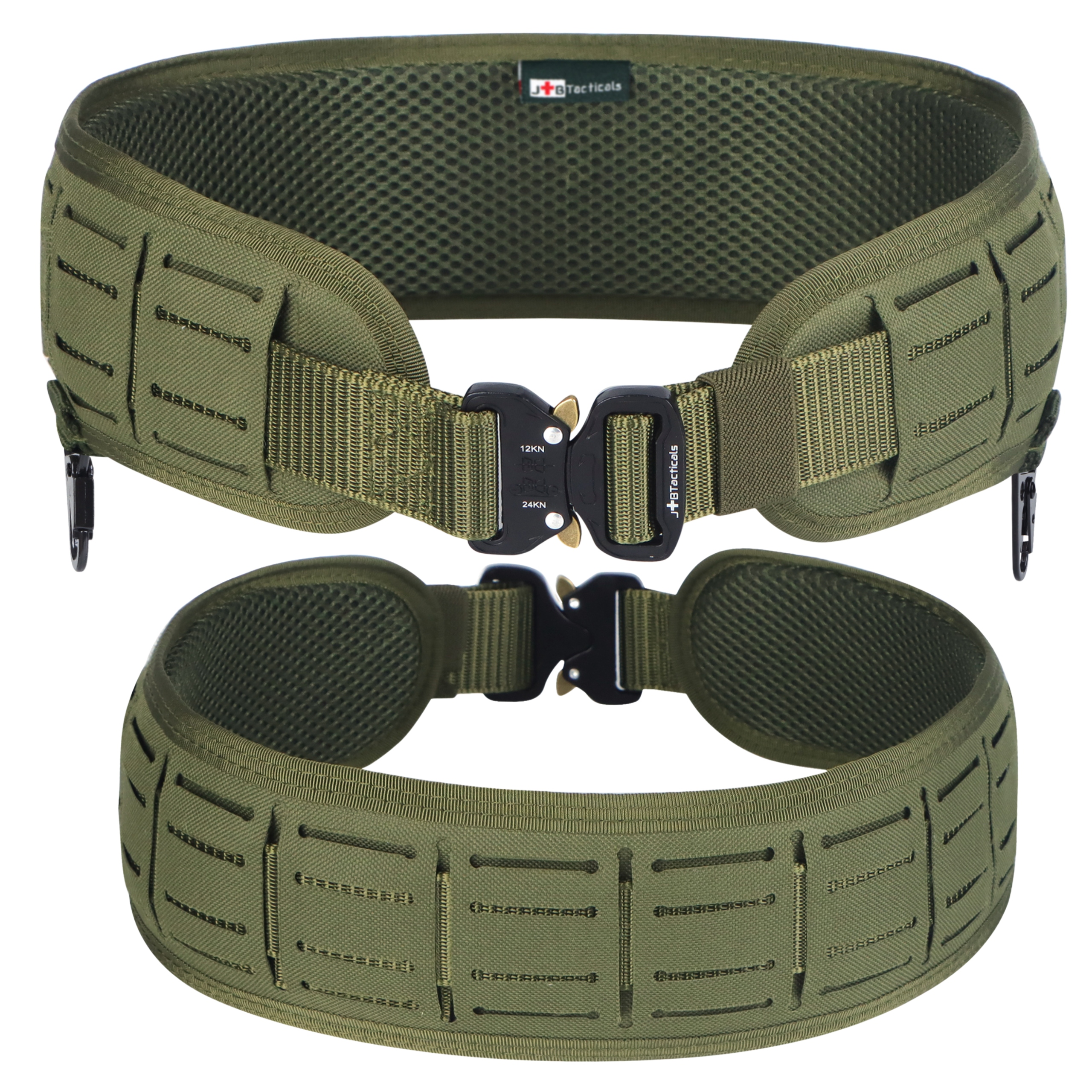 Zielony Bojowy Pas Taktyczny Strzelecki Wojskowy Molle Laser Cut JB5-GRN Qr