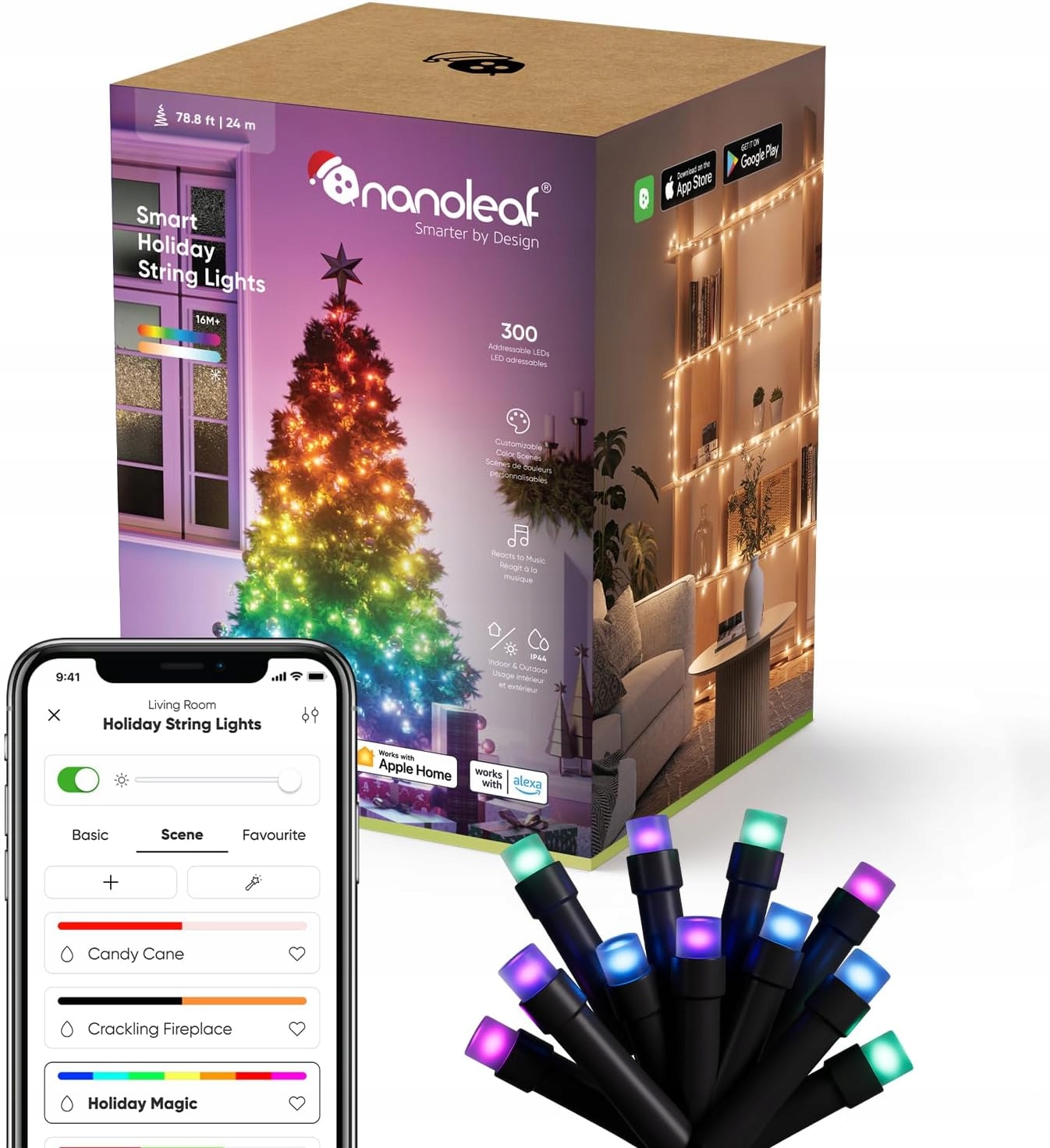Vianočné osvetlenie na stromček Nanoleaf vonkajšie 24 m, 301 500
