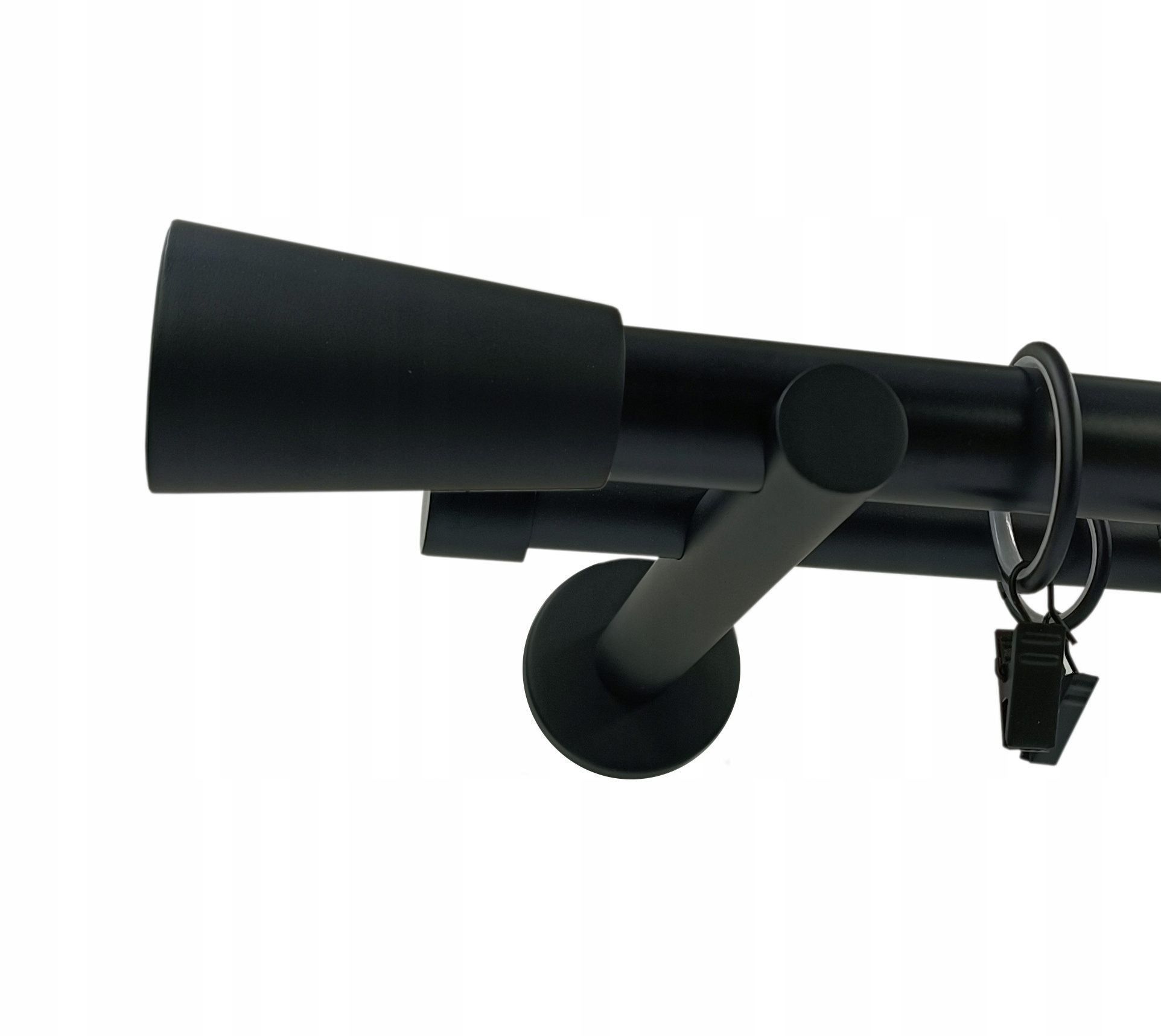 Garnýž Dvojitá Černý Mat fi25+19mm 400cm Válec