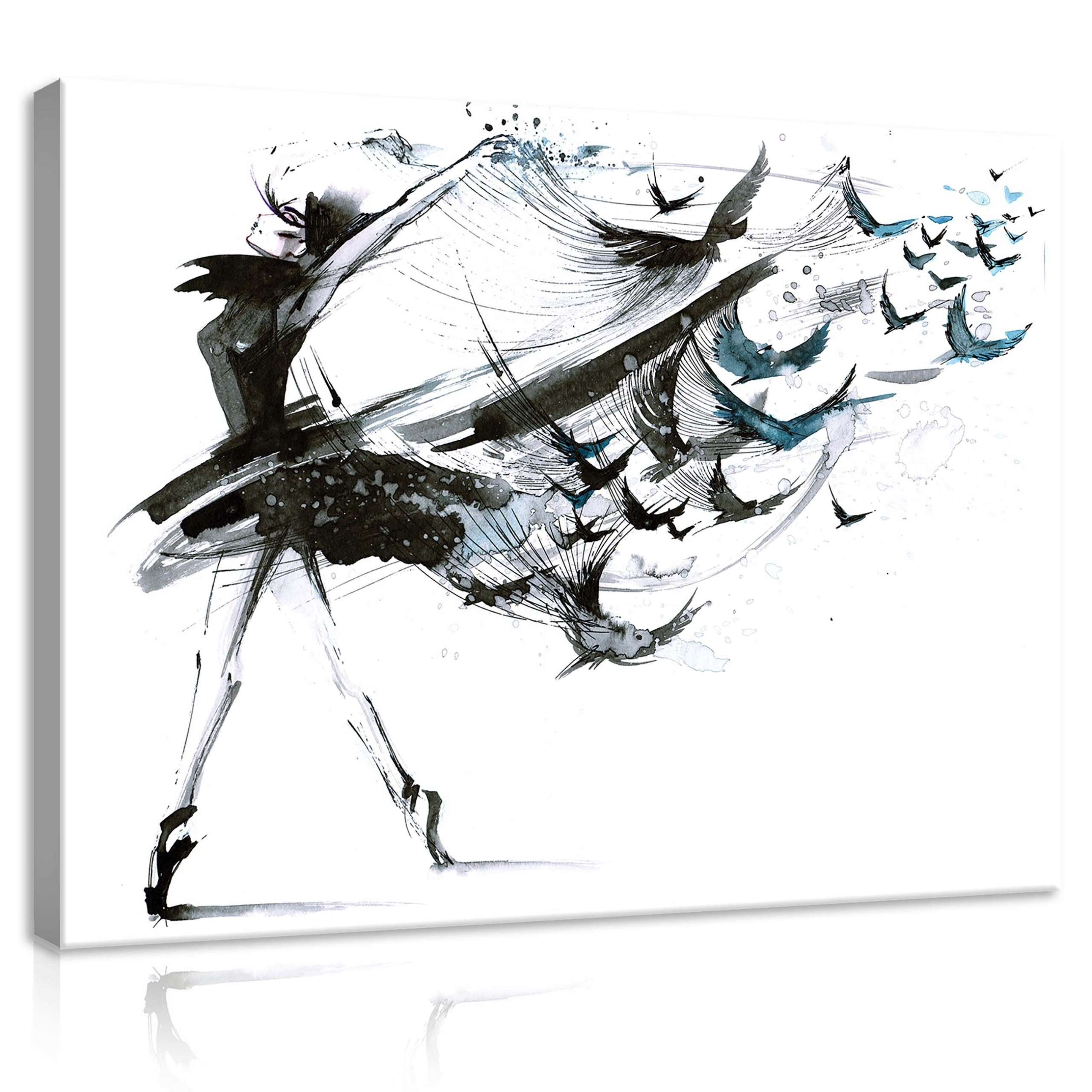 Obraz 100x75 Balerína žena ptáci tanec let monochromatické akcenty