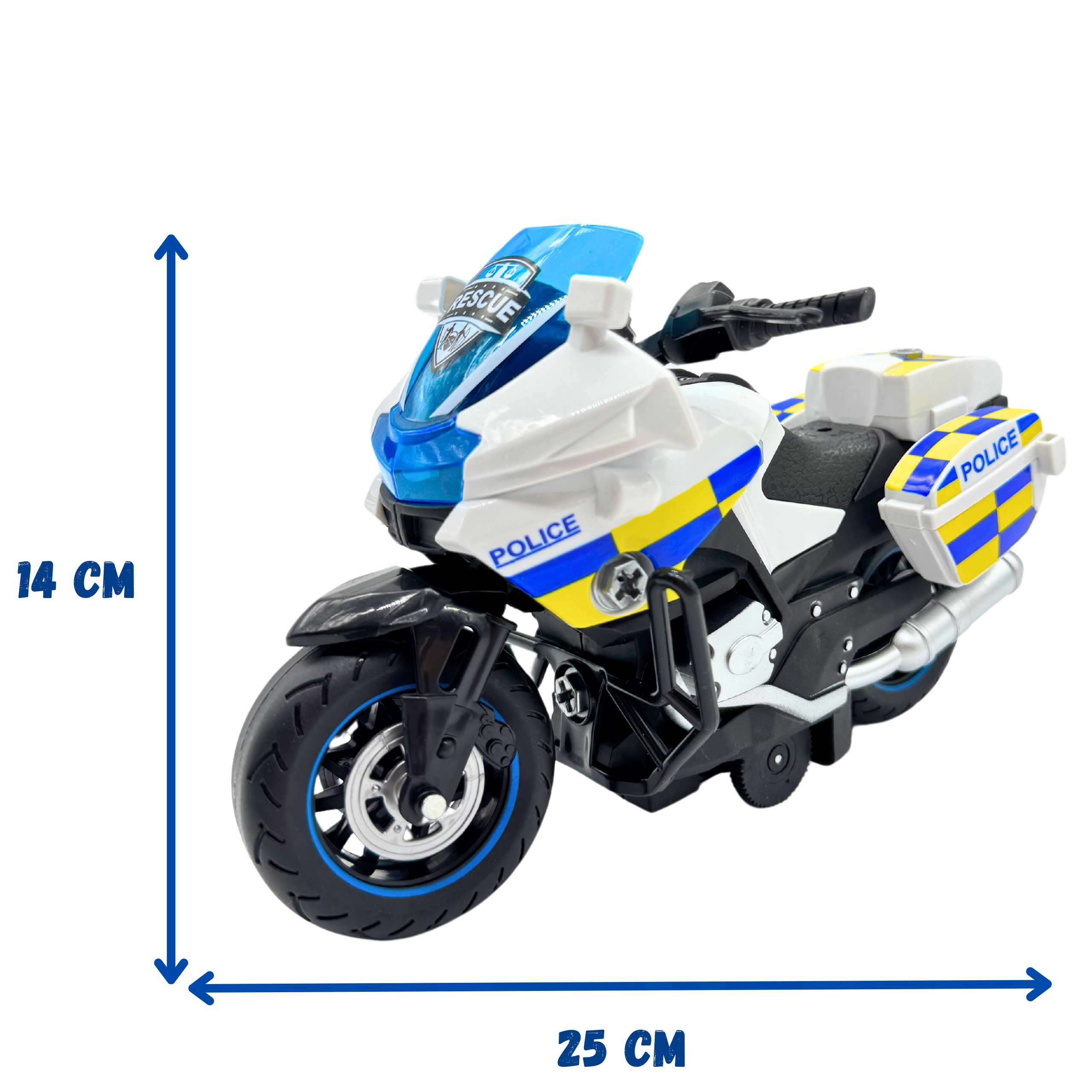 MOTOCYKL POLICYJNY światła, dźwięki NAPĘD motor POLICJA 30 cm Płeć chłopcy unisex