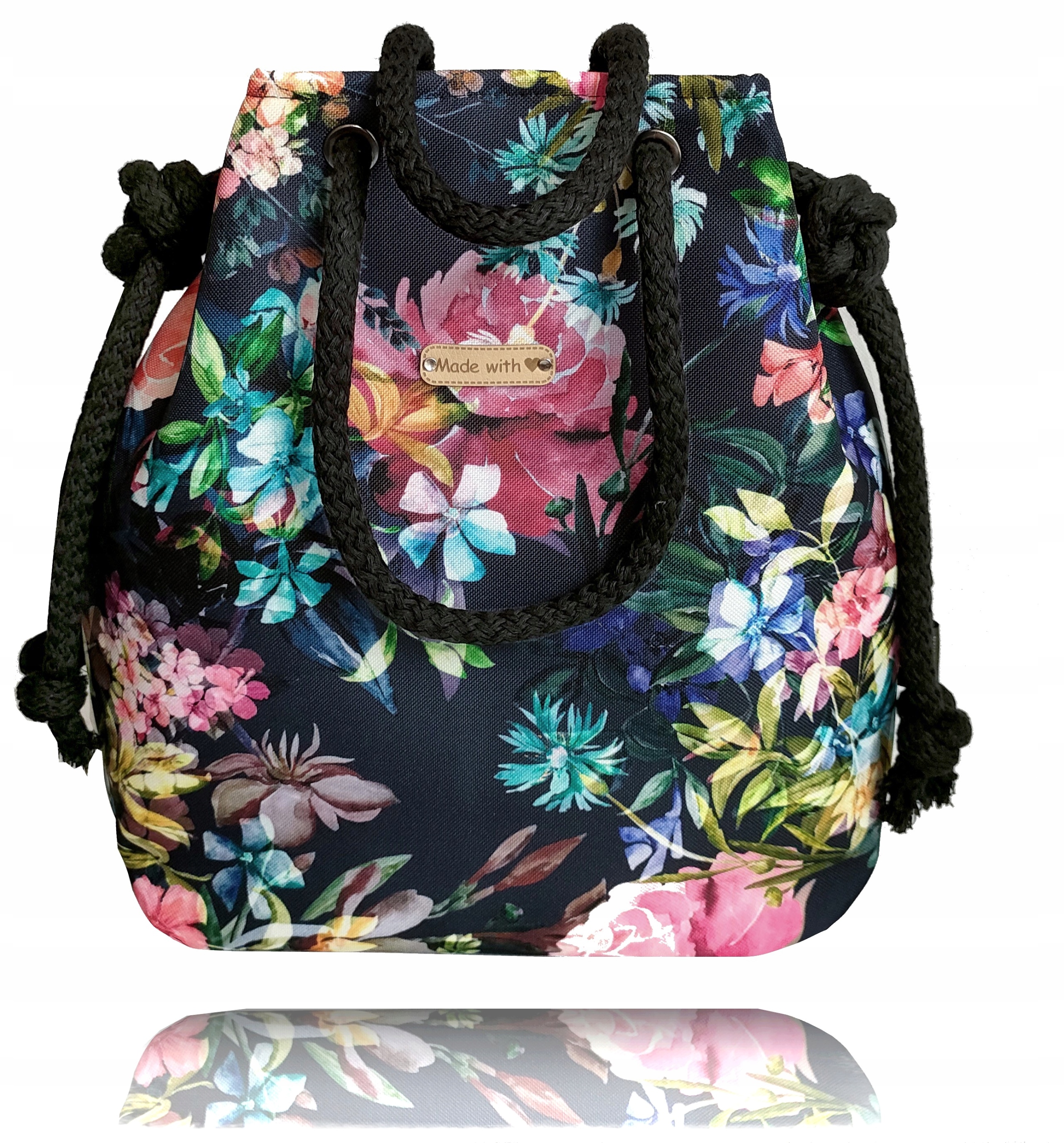 Torba Torebka A4 Worek Kwiaty KOLORY + NA ZAMEK