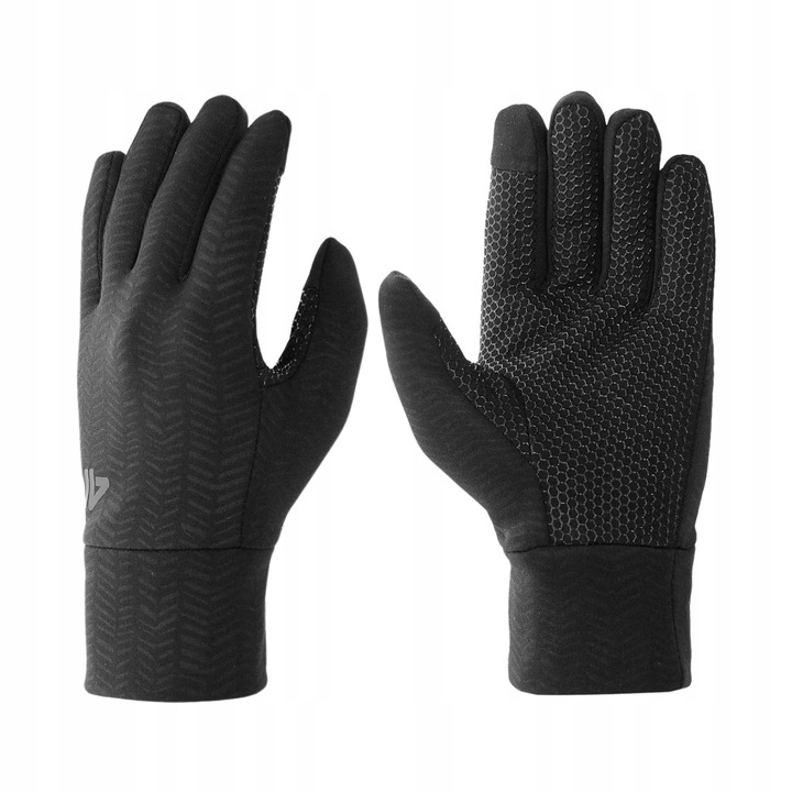 Rękawiczki Zimowe 4F Zimowe Ciepłe Dziane Dotykowe Do Telefonu Czarne S