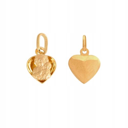 Medalky Panny Marie Čenstochovské 585 zasazené do srdíčka 0,4g Srdce