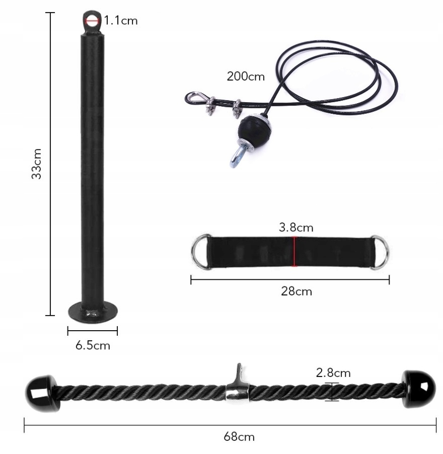WYCIĄG GÓRNY I DOLNY DOMOWY ZESTAW DO ĆWICZEŃ BLOCZEK TRENINGOWY 100KG PRO Kod producenta 5904183600659