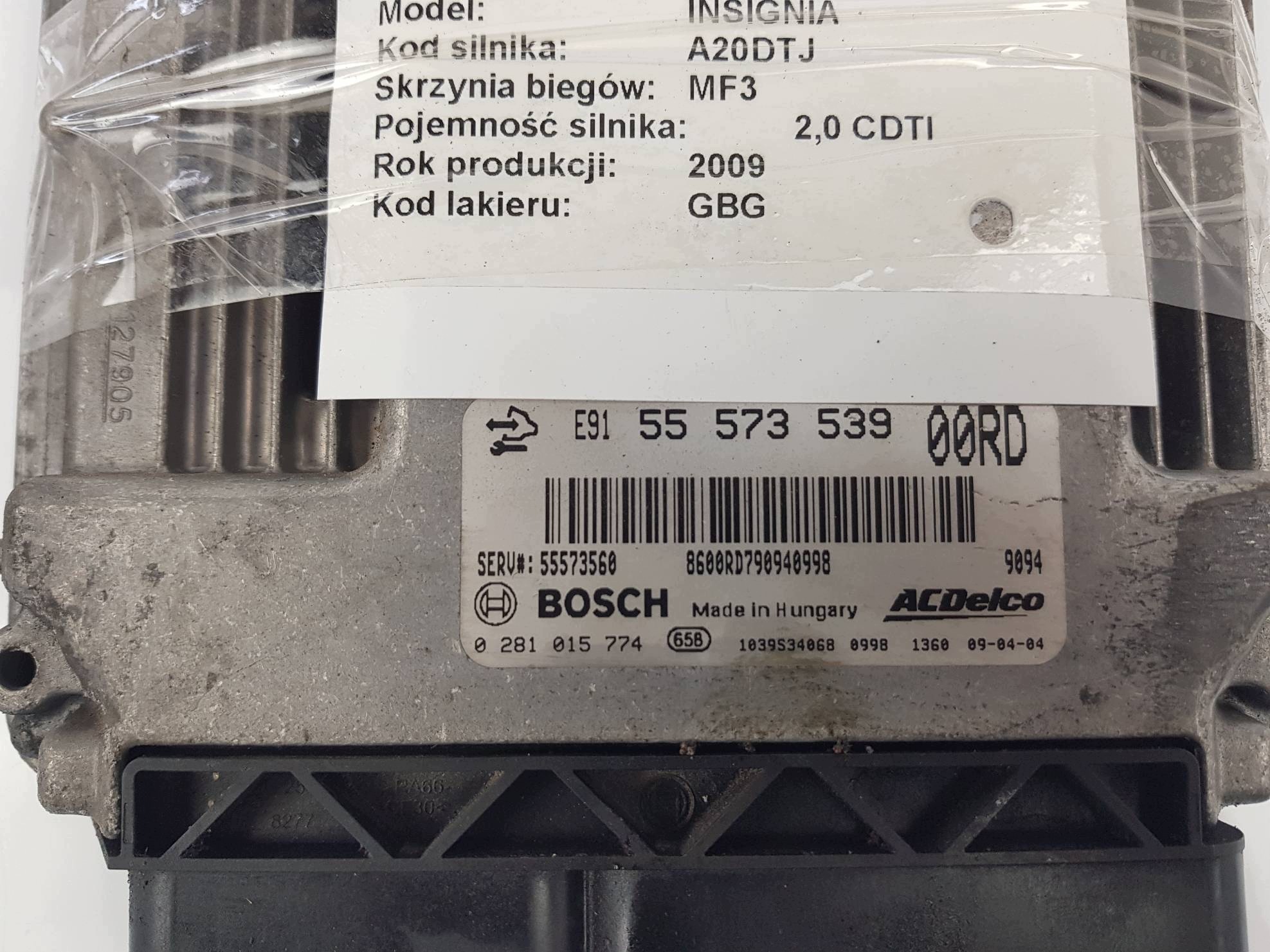 computer motore ECU 55573539 OPEL INSIGNIA A
