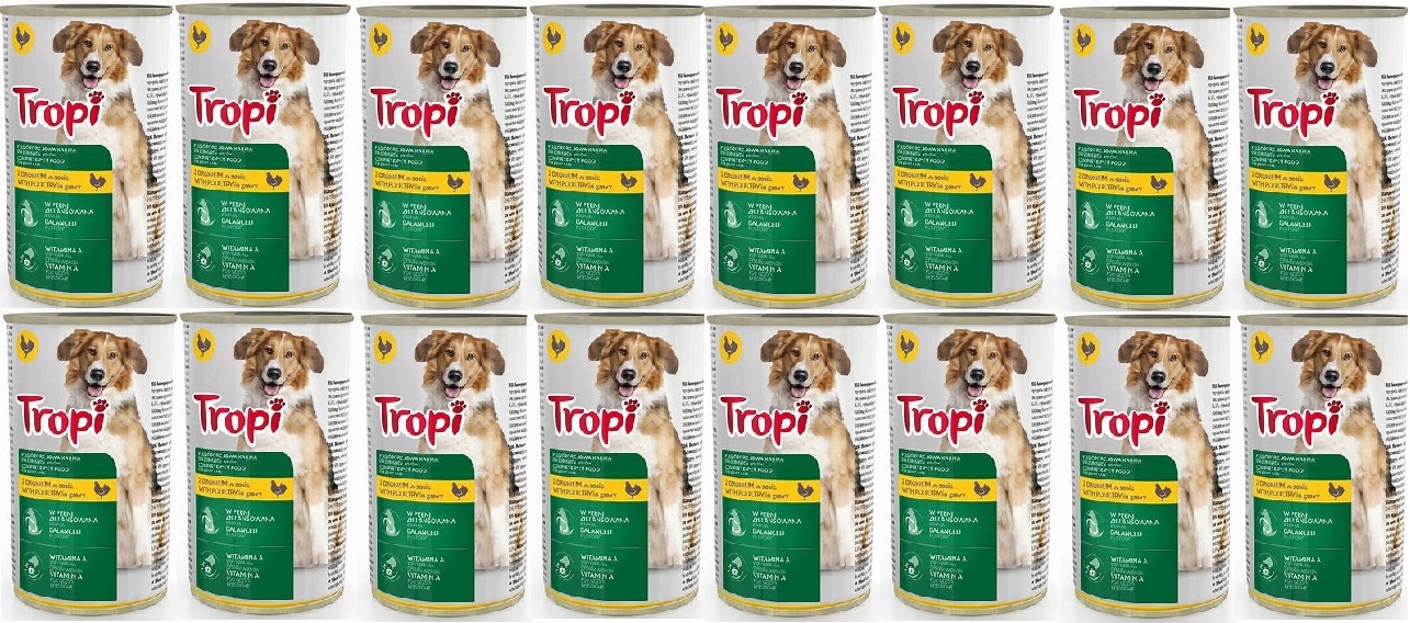 Levně Tropi krmivo pro psa 1250 g s drůbežím masem 16 Ks