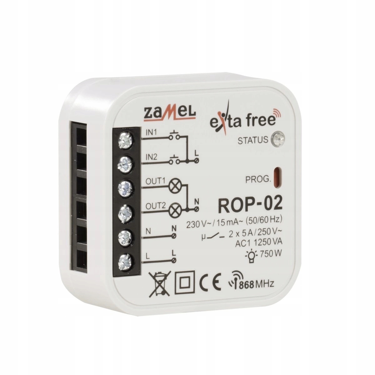 Radiowy odbiornik dopuszkowy do puszki 2-kanałowy ROP-02 ZAMEL Marka Zamel