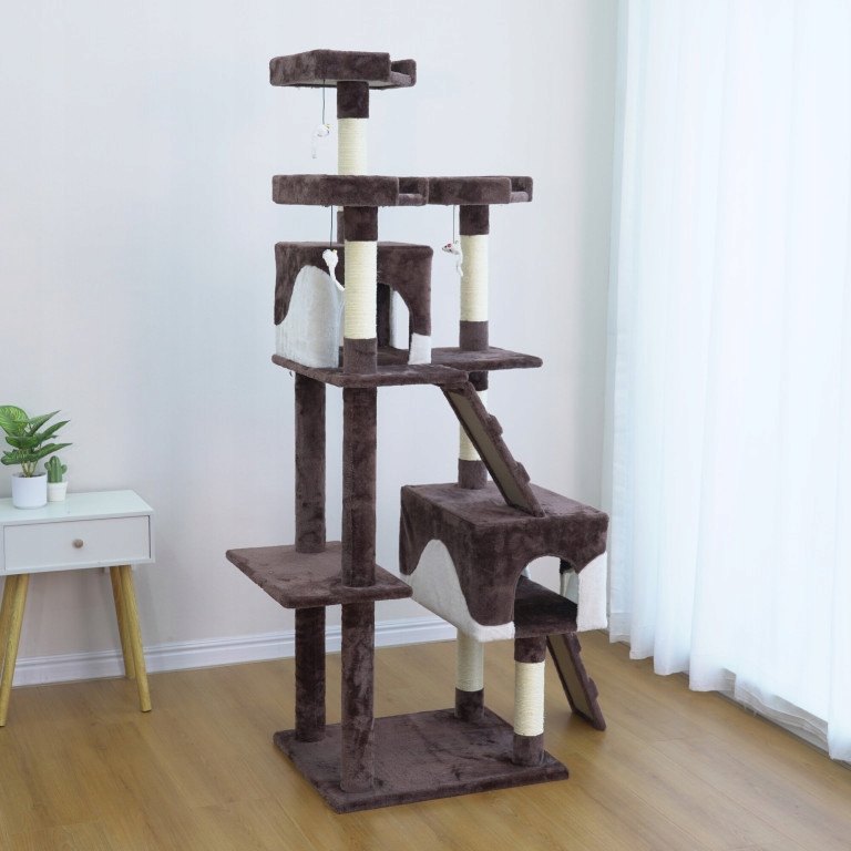 Levně Aga Škrabadlo pro kočky 170 cm Hnědobílé