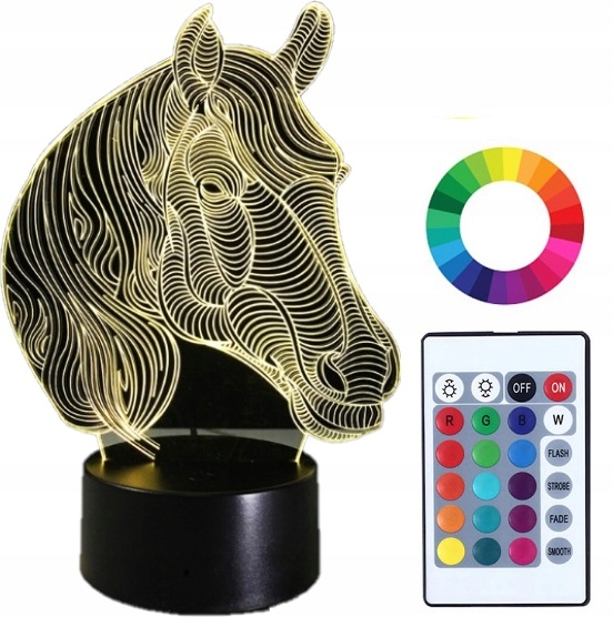 

Lampka Nocna Koń Konik Led Imię Grawer