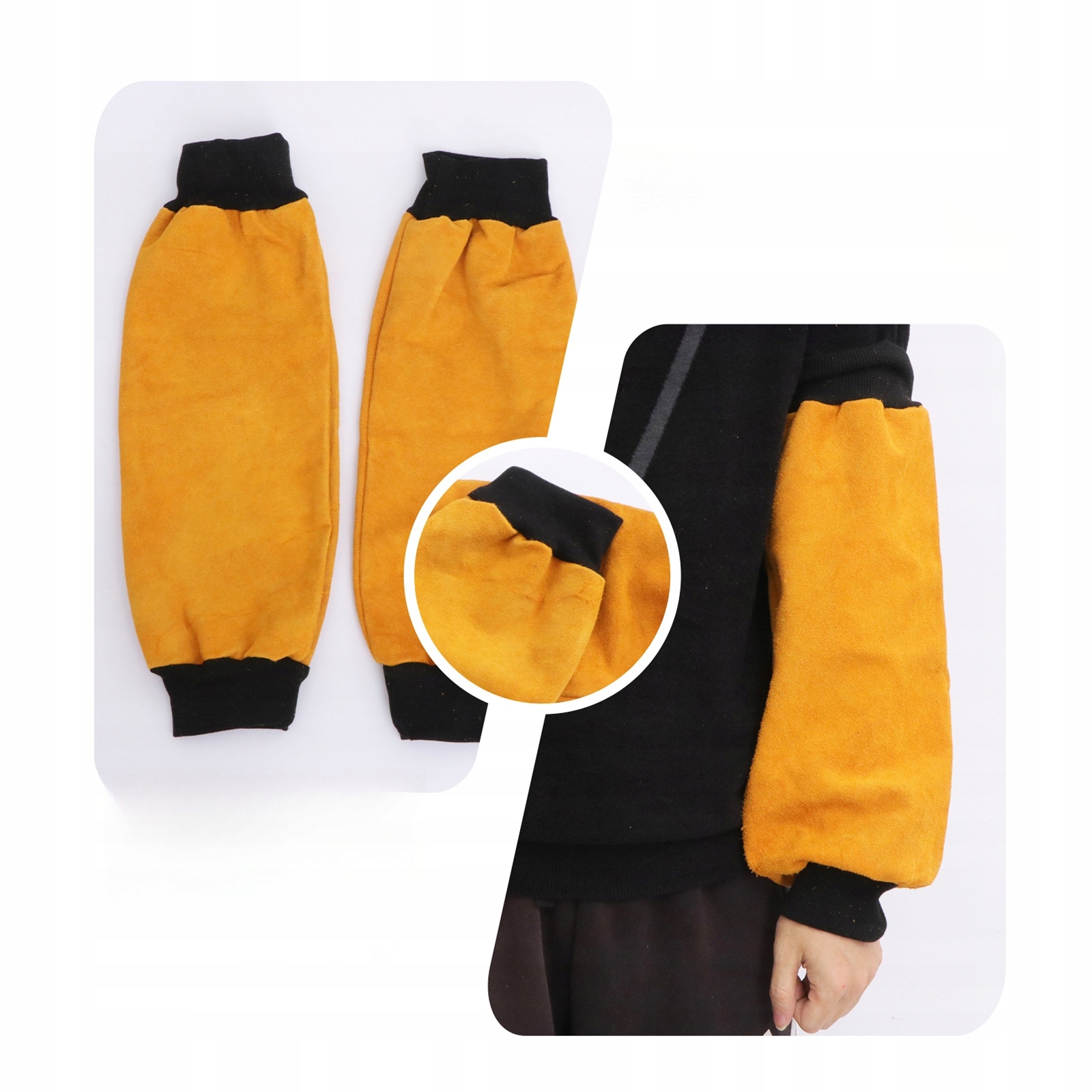 ODZIEŻ SPAWALNICZA RĘKAWICE Z DŁUGIM RĘKAWEM. RĘKAWY Materiał dominujący skóra