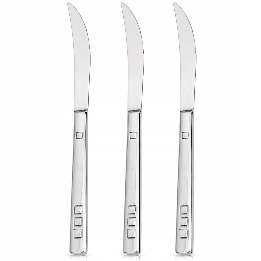 3x Noże STOŁOWE obiadowe stalowe nóż zestaw noży NAVA Harmony