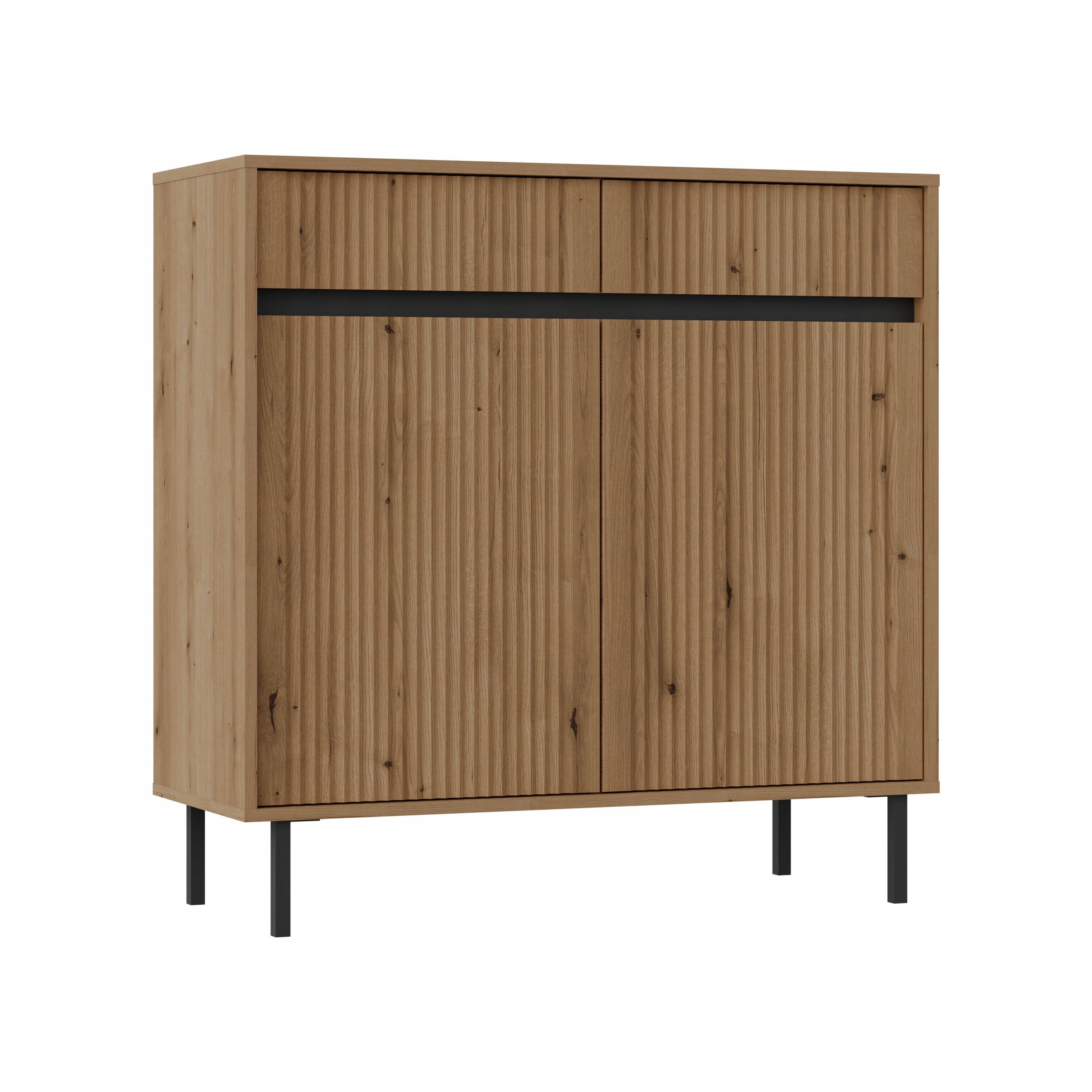 Komoda Ostia 100 cm do obývacího pokoje Ložnice 2 zásuvky 2 Dvířka Dub Evoke Coast