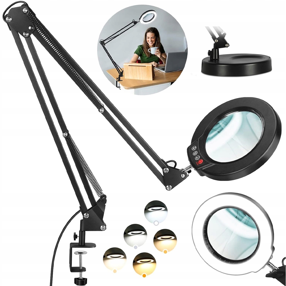 Lupa Stolní Led Lampa Dílenská Kosmetická Zvětšovací Nastavitelná