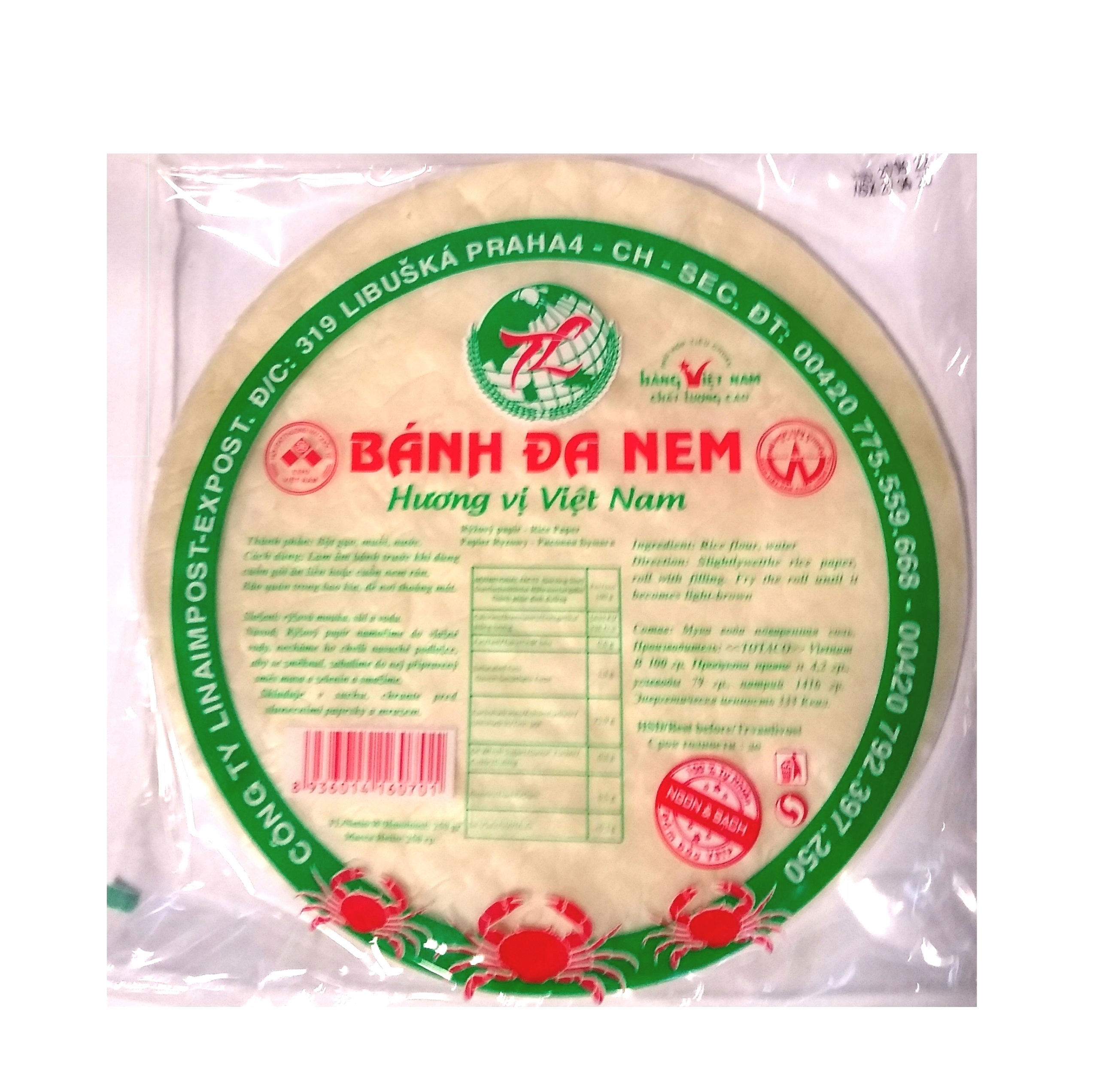 

Papier ryżowy na sajgonki 22 cm 500g 60 szt.