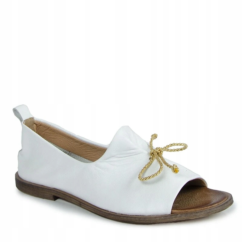 Nicole 2660 Bílé Kožené Sandály 39