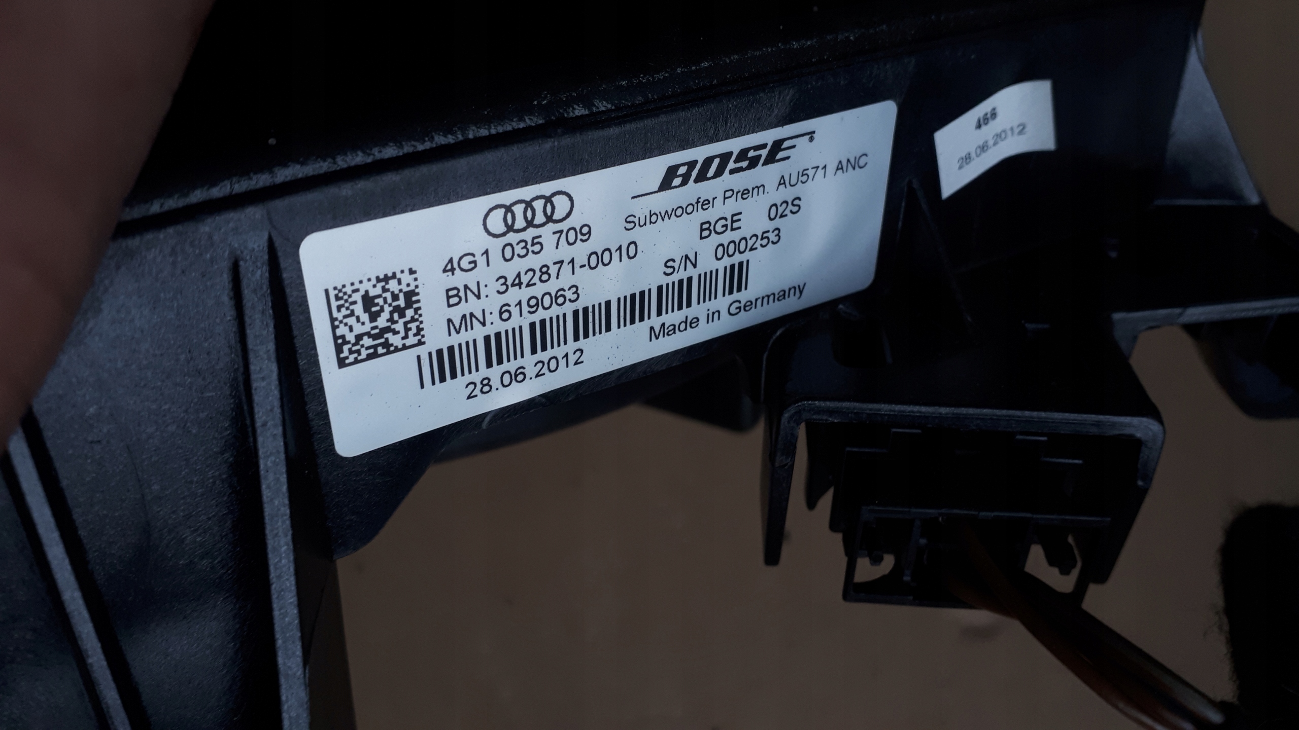 S6 C7 4G A6 speaker SUBWOOFER BOSE 4G1035709 sedan