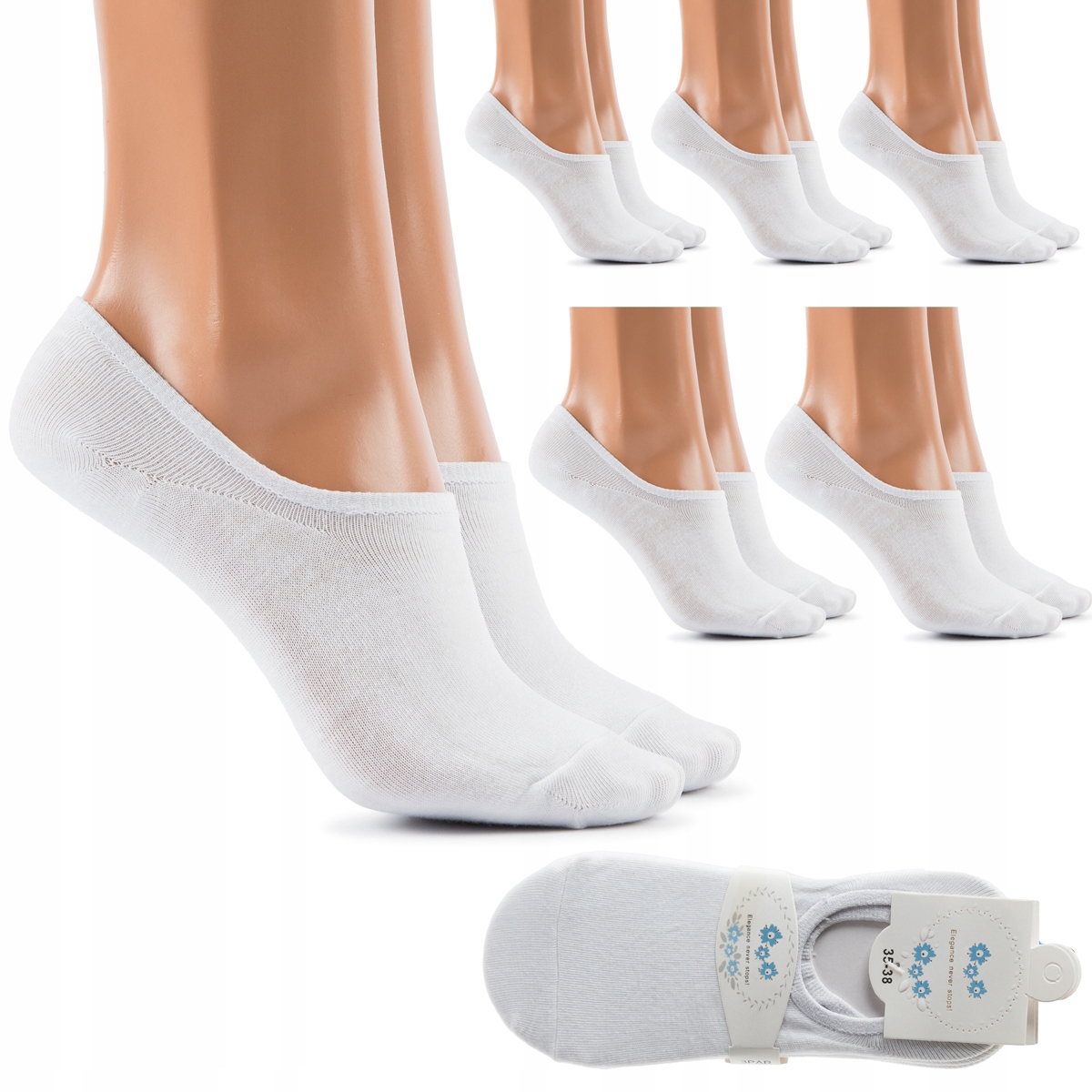 

6x Stopki damskie Bawełniane Skarpety Niskie 39-41