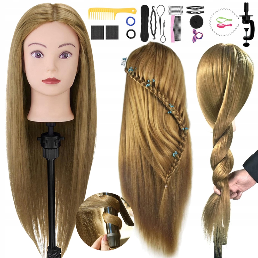 Hlava Kadeřnická Hlava Tréninková Hlava Pro Česání Učení Kadeřník Lalka Copánky