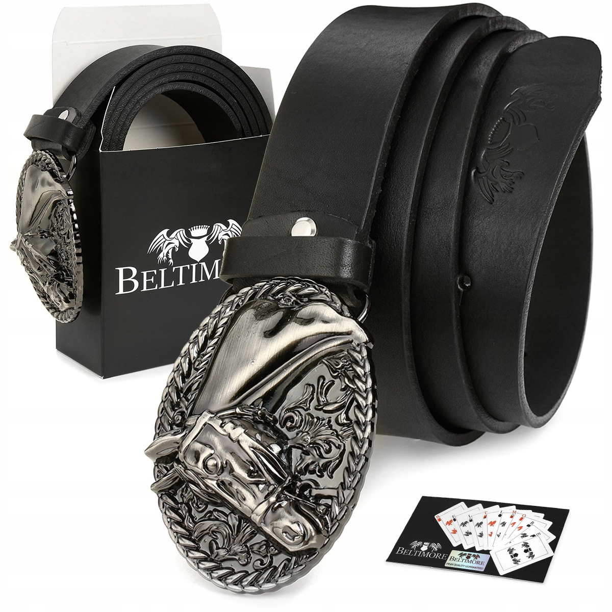 

Skórzany pasek do spodni klamra premium Beltimore