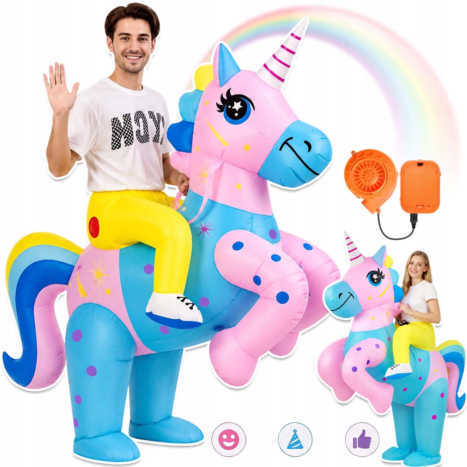 Kostým Jednorožec Nafukovací Kostým Dospělý Na Halloween 170-190 CM
