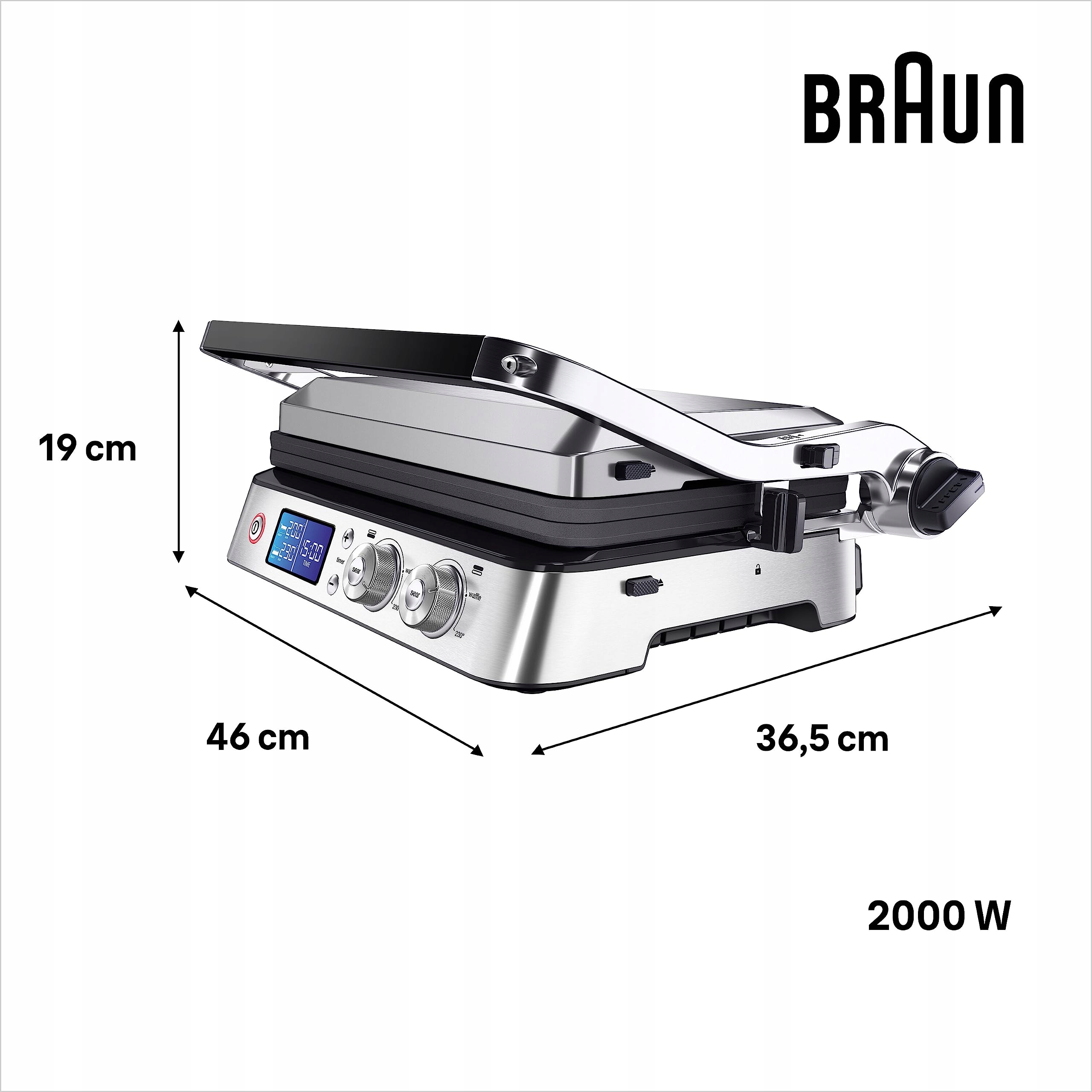 BRAUN MultiGrill 9 Grill Kontaktowy Wymienne Płyty BBQ Wafle 230°C — miniatura 3