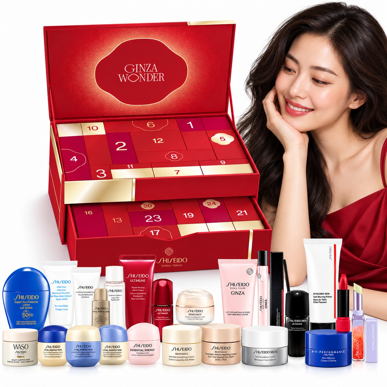 Kalendarz Adwentowy Shiseido 24 Kosmetyki Pielęgnacja Dla Kobiet