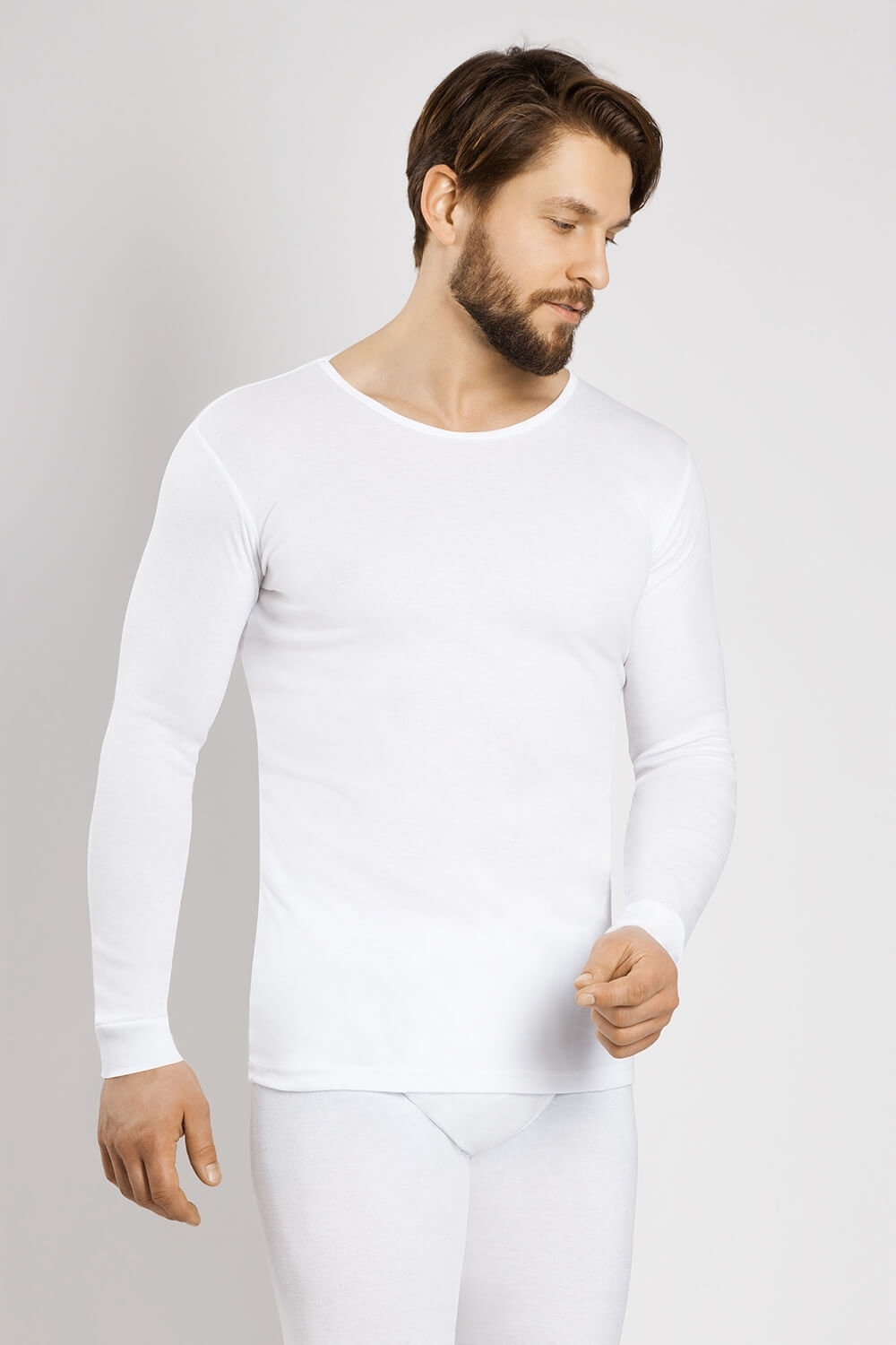 BIAŁY cienszy polski KOMPLET PODKOSZULEK + KALESONY getry 100% BAWEŁNA- L Rozmiar L