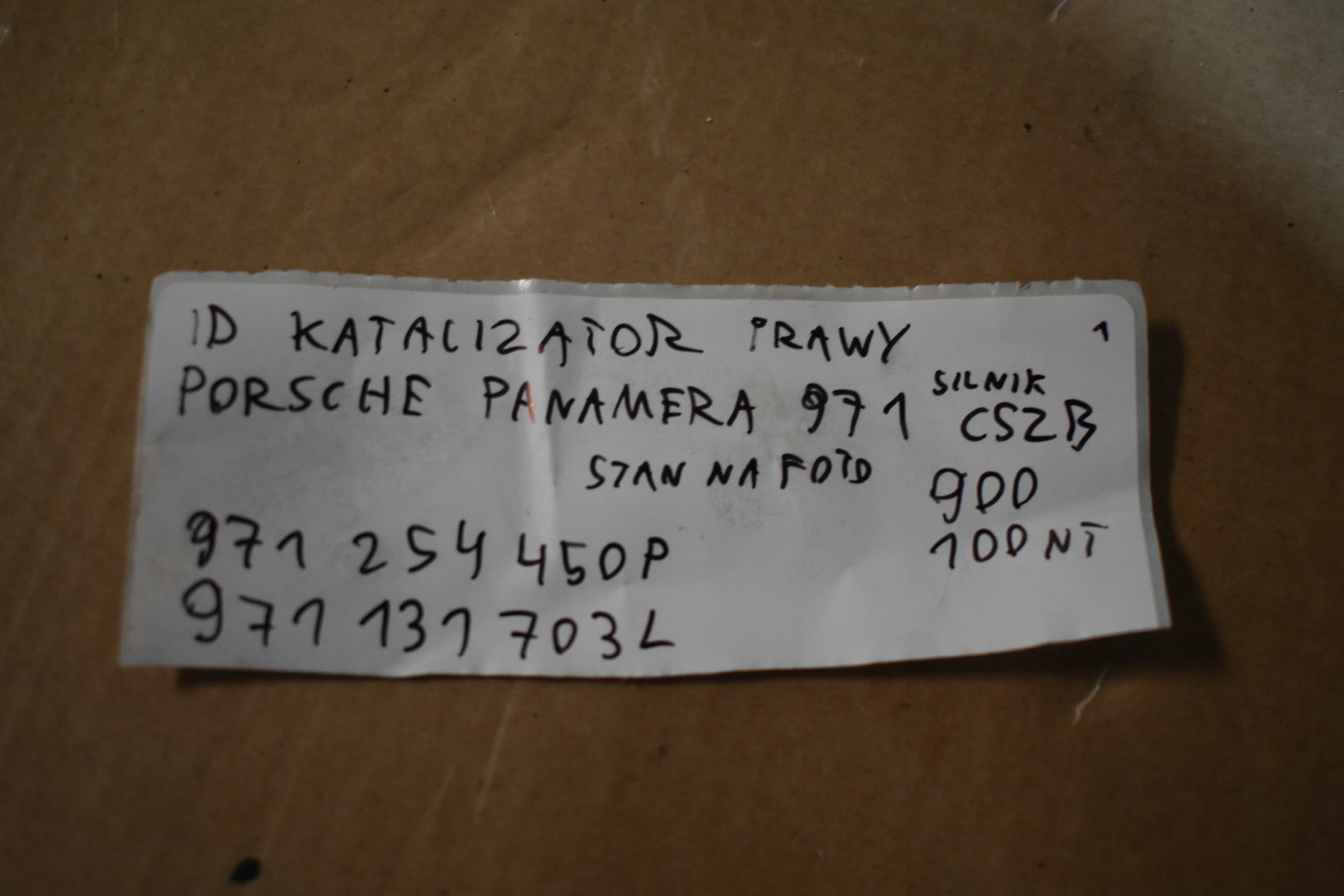 catalyst right PORSCHE PANAMERA 971 - engine CSZB 1