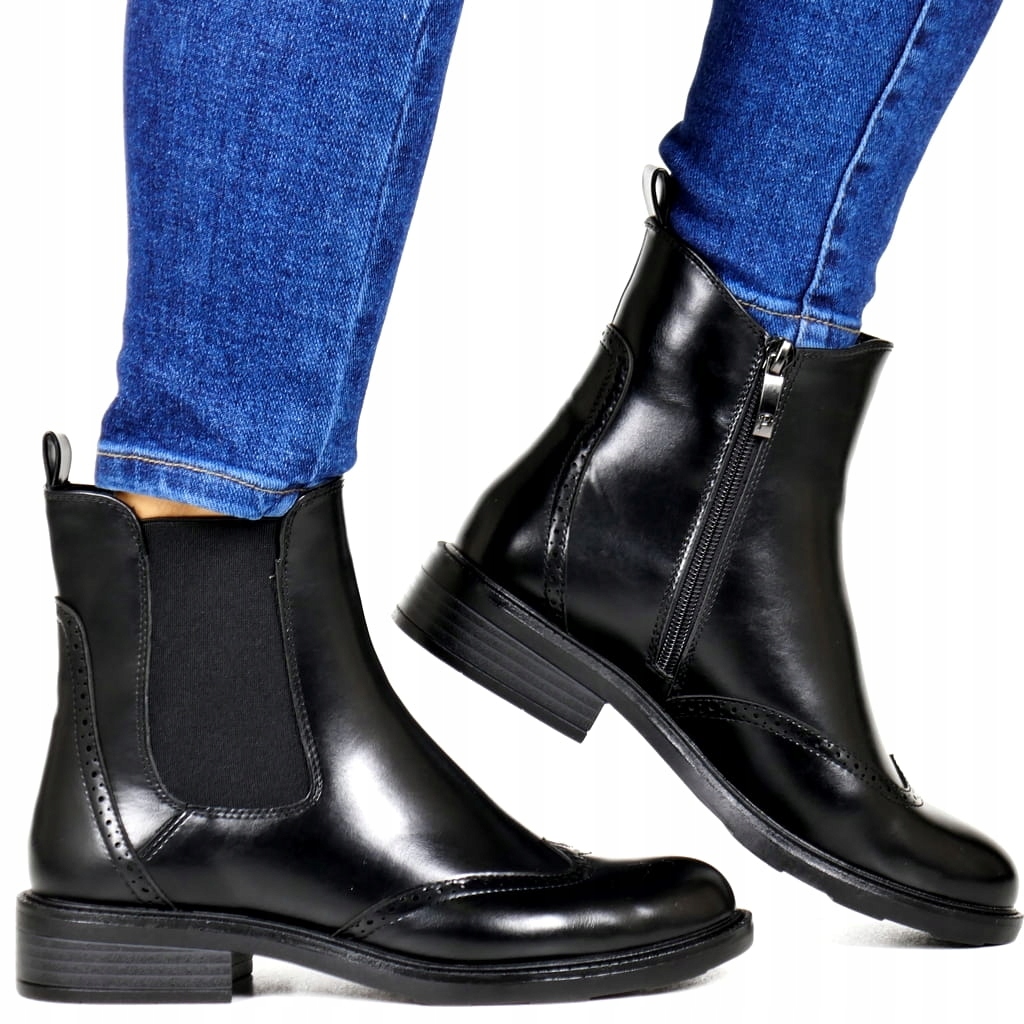 Dámské Elegantní Kotníkové Boty Na Ploché Podrážce, Černé Se Zipem