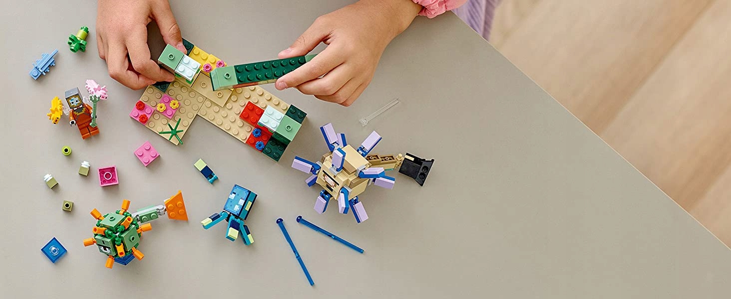 LEGO MINECRAFT WALKA ZE STRAŻNIKAMI 21180 KLOCKI ZABAWKA NA PREZENT NOWY Liczba elementów 255 szt.