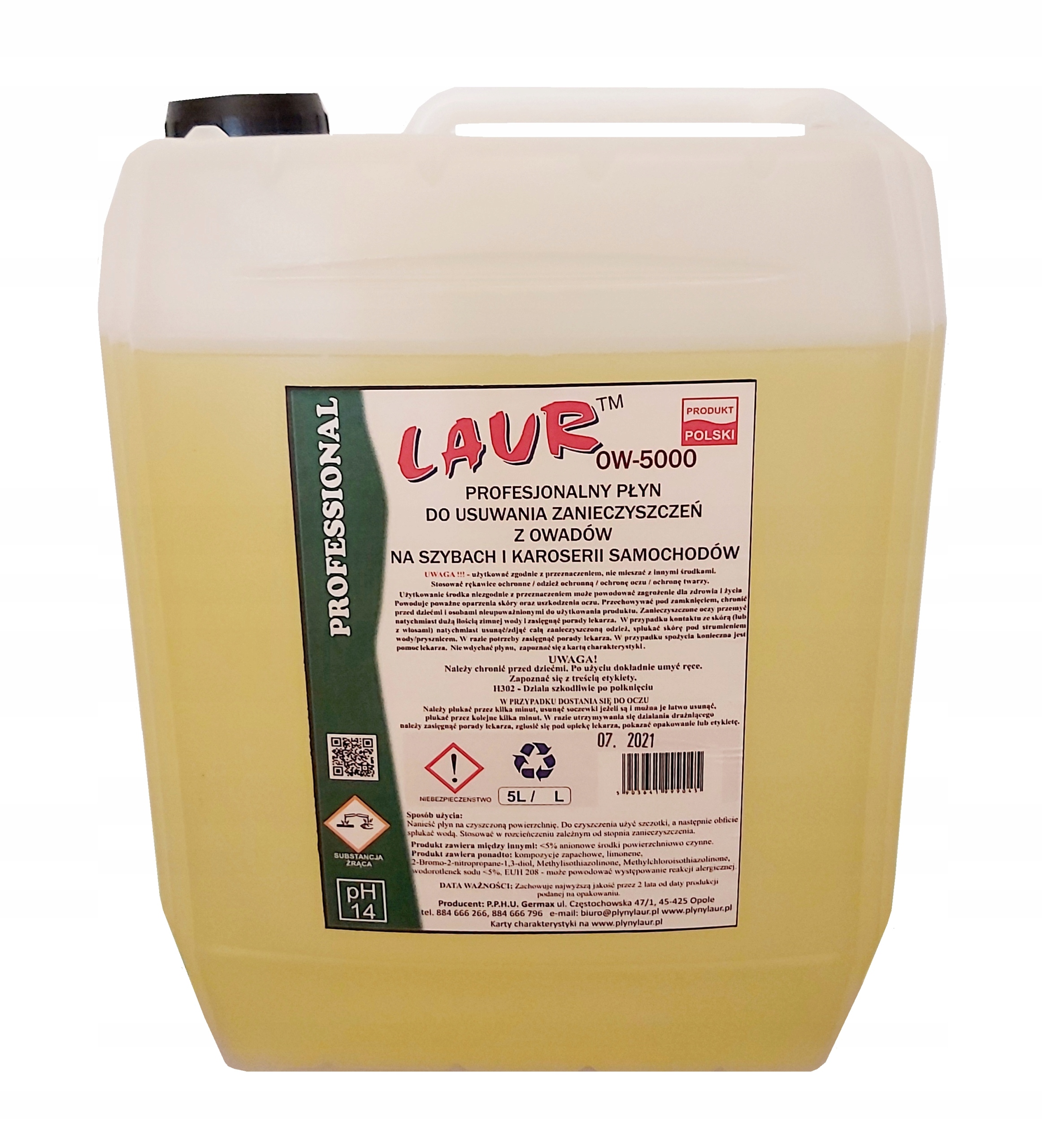 Koncentrat do usuwania owadów z szyb karoserii 5L