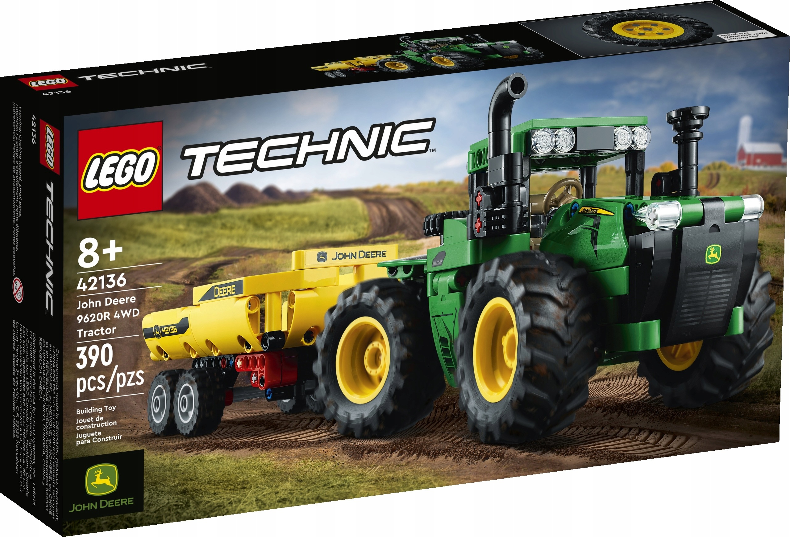 Lego Technic 42136 Traktor John Deere 9620R 4WD – sada kostek
