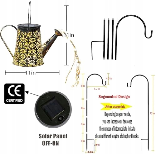 SOLAR KONEWKA Z LAMPKAMI LED DO OGRODU DEKORACJA OŚWIETLENIE ŚCIEŻEK — miniatura 4