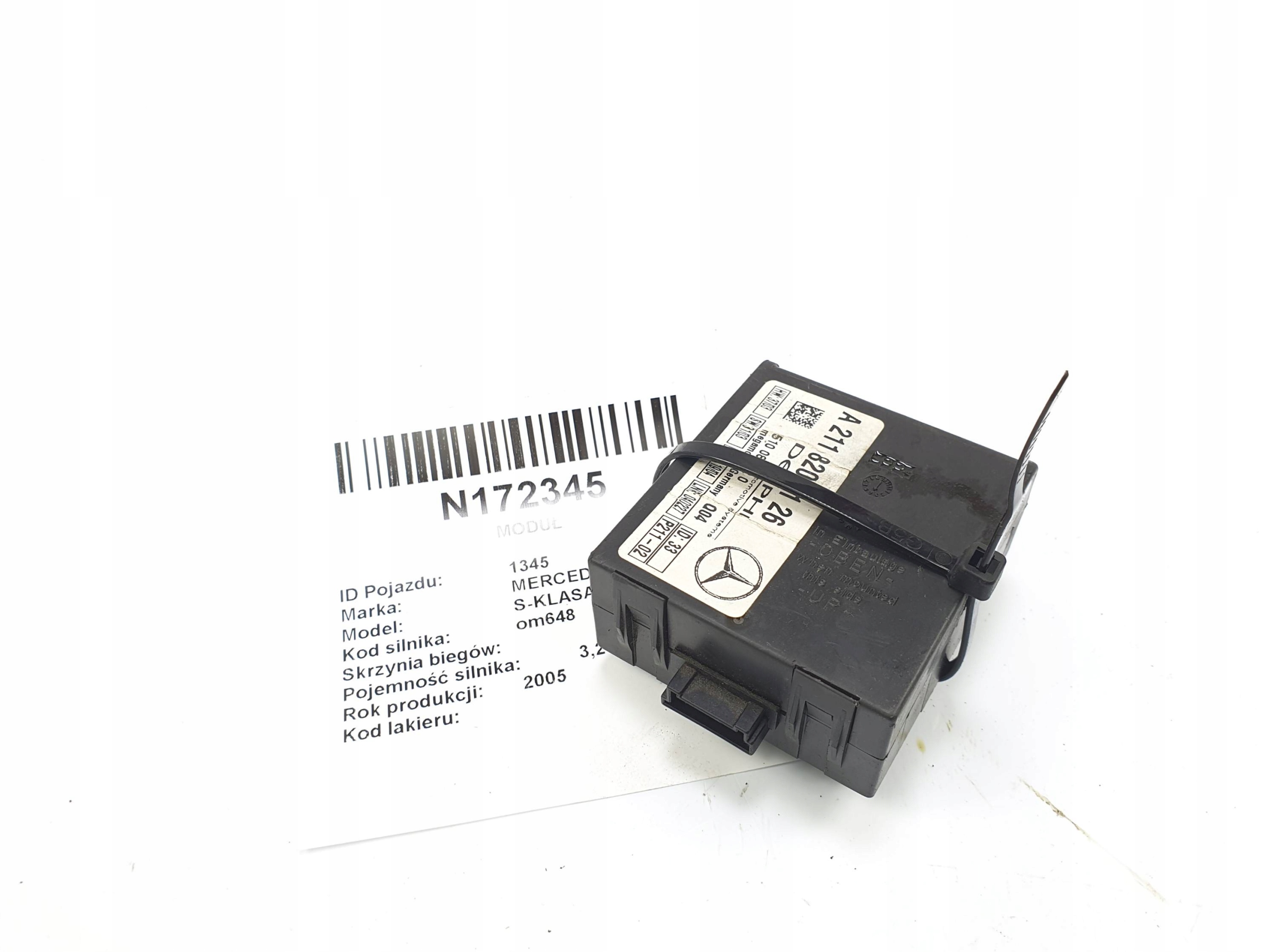 modulo ALARMU A2118209126 MERCEDES - BENZ S-KLASA W220