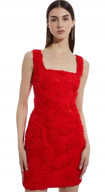 Karen Millen Červené Šaty S Květinovým Vzorem 44 B1F