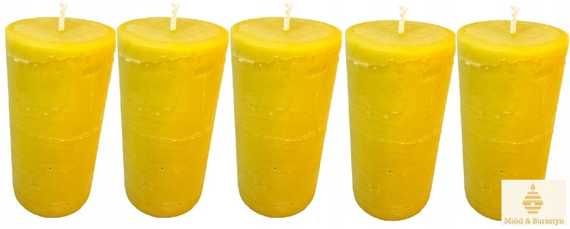 5 x Okrasná Sviečka z prírodného včelieho vosku Valec 16 cm 5 x 480 g