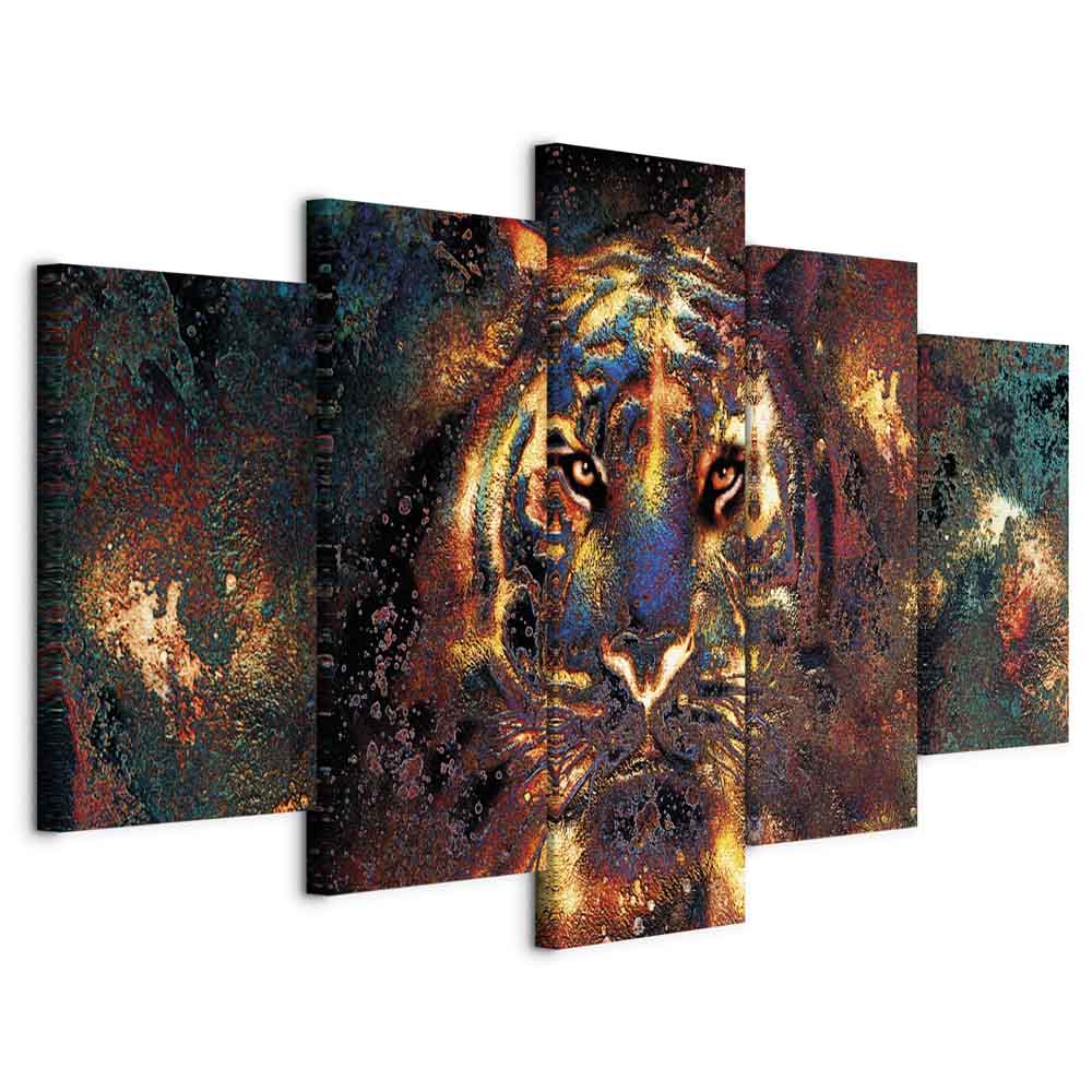 Obraz Do Obývacího Pokoje Triptych Tygr 5cz Moderní Nástěnná Dekorace 200x100
